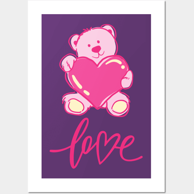 Bear With Heart.Love Wall Art by Anatoliy Smirnov